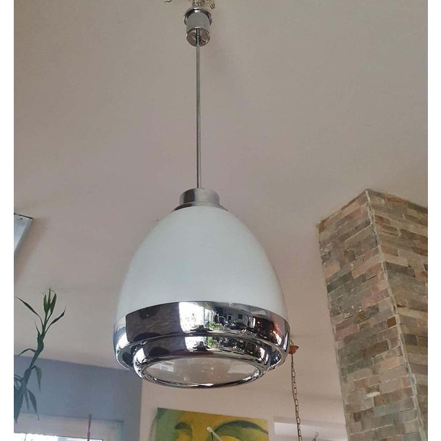 Glass & Metal Hanging Lamp by Pia Guidetti Crippa for Lumi, Italy, 1960s For Sale - Image 11 of 18