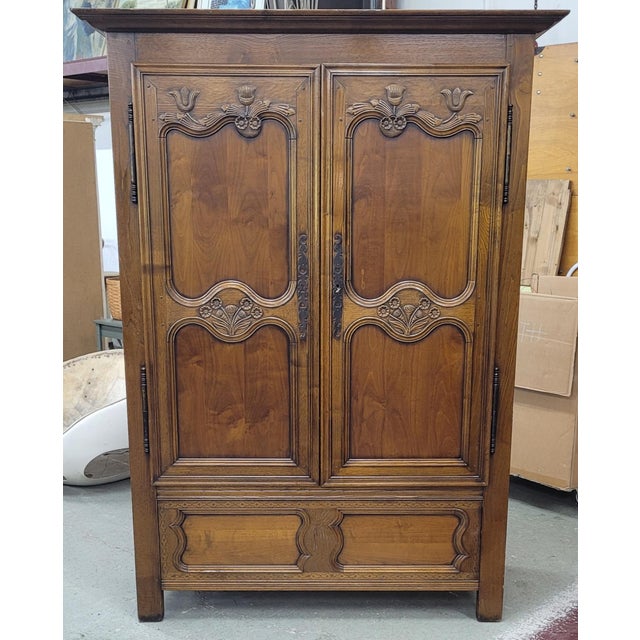 Antique Fine Carved Signed French Wardrobe Armoire For Sale - Image 14 of 16