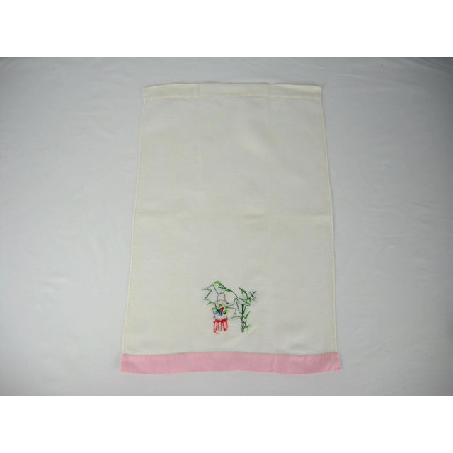 Japanese Lantern Linen Tea Towel For Sale - Image 4 of 5