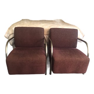 Contemporary Upholstered Aluminum Frame Chairs - A Pair For Sale