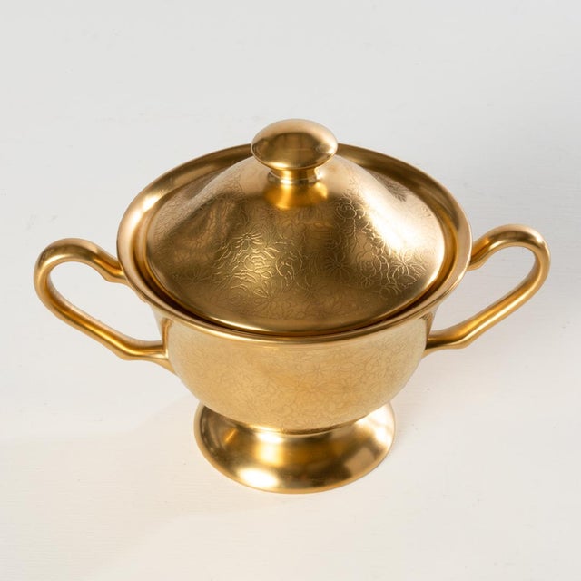 Vintage Mid-Century Modern Pickard China Gold Tea Set - 3pcs For Sale - Image 15 of 17