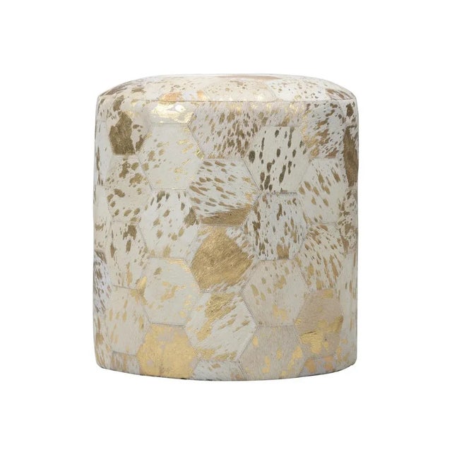 Fun and vibrant genuine leather hair on hide pouf. Perfect as a footstool or extra seating and great paired beneath a...