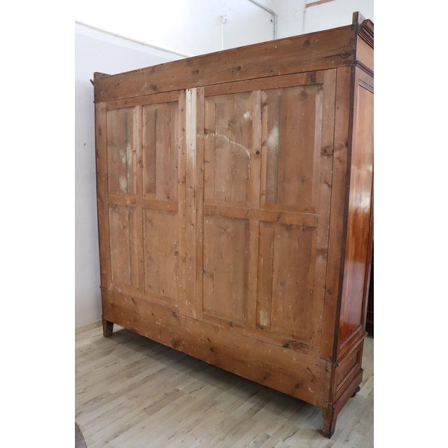 Brown Large Antique Four-Door Wardrobe in Walnut, 1800s For Sale - Image 8 of 18