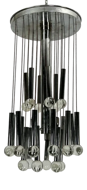 Glass Sphere and Chrome Chandelier from Sciolari, Italy, 1960s