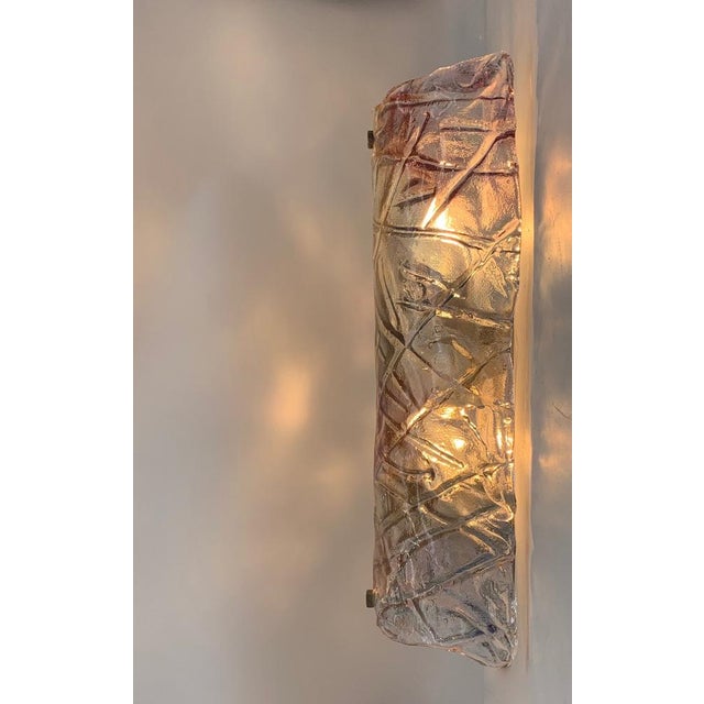 Wall Lamps in Murano Glass attributed to Mazzega, 1980s, Set of 2 For Sale - Image 4 of 10