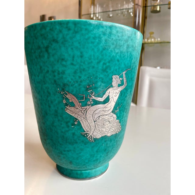 Ceramic Argenta Vase Wilhelm Kåge for Gustavsberg, 1950 For Sale - Image 11 of 13
