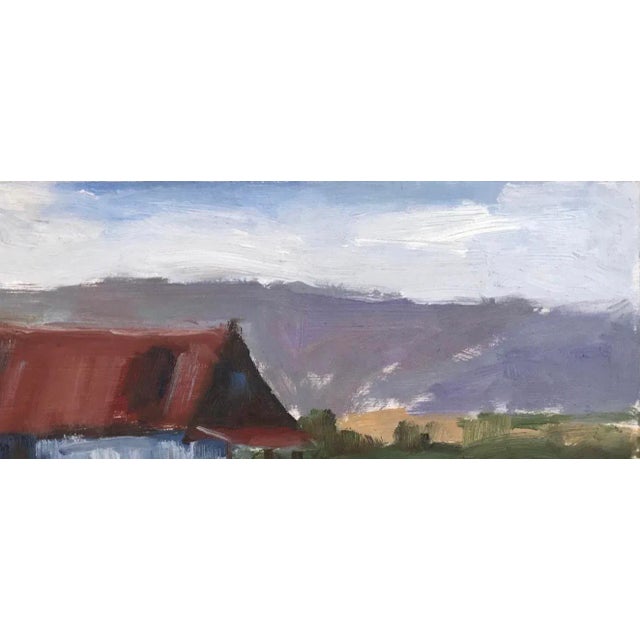 Quiet Places Collection — Suisun Valley Barn Original plein‑air oil painting by L Haas, 12 x 6 unframed Masonite panel,...
