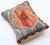 Tribal Arteverk Handwoven Afghan Kilim Lumbar Pillow — Blue & Red Diamond Medallion For Sale - Image 3 of 3