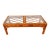 Vintage Split Bamboo & Rattan Glass Top Coffee Table | Coastal Hollywood Regency Woven Cane Style For Sale