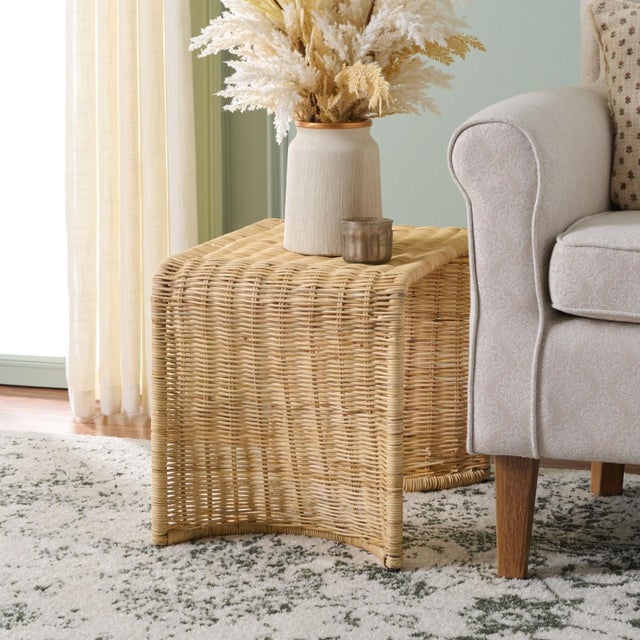 Experience the fusion of rustic and modern decor with our Light Natural Accent Table. Made with a blend of sturdy metal...