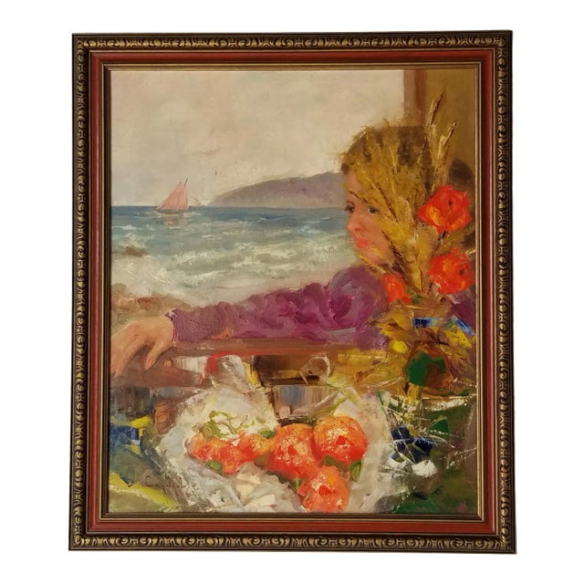 1960s Figurative Still Life Oil Painting by Rodriguez Candhales, Framed For Sale
