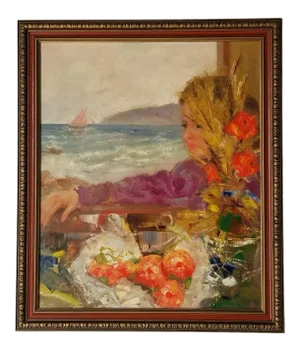 1960s Figurative Still Life Oil Painting by Rodriguez Candhales, Framed
