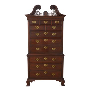 Kindel National Trust 2 Piece Mahogany Chest on Chest For Sale