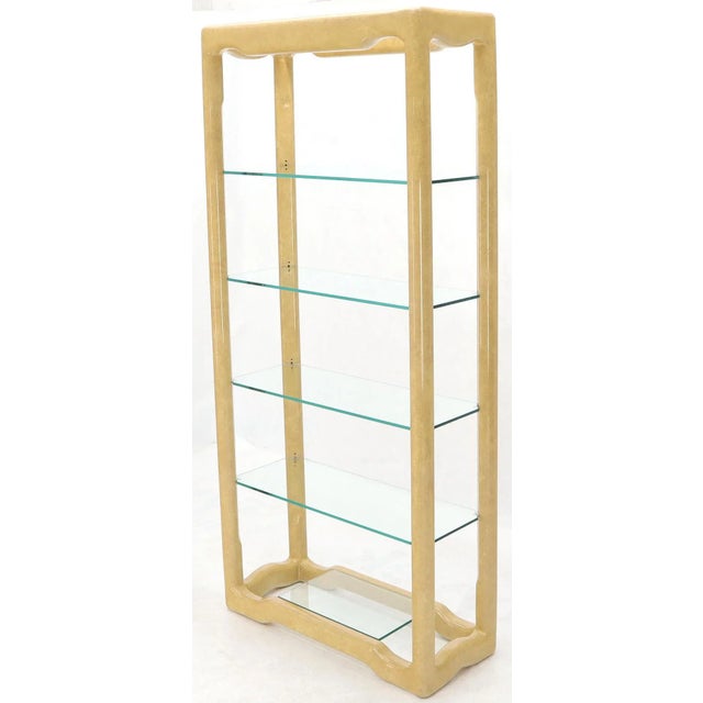 Faux Large Parchment Tall Étagère Shelving Unit For Sale - Image 6 of 13