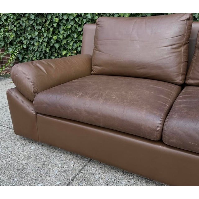 Mid-Century Modern 1960s Edelhard (Eddie) Harlis Cognac California Model 989 Leather Sofa For Sale - Image 3 of 8