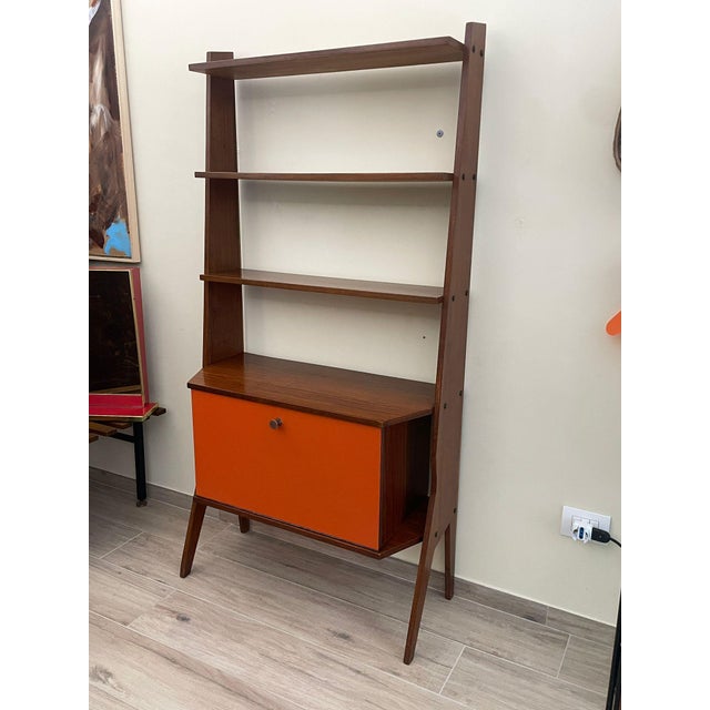 Bookcase with Drop-Leaf Door Cabinet, 1960s For Sale - Image 12 of 17