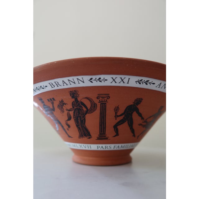 Fulham Pottery Hand-Made Terracotta Commemorative Bowl — Nynex / Christian Brann, 1982 — Classical Roman Crater Form For Sale In New York - Image 6 of 6