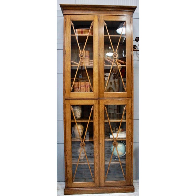 Antique Solid Oak University Bookcase, 1901 For Sale - Image 5 of 14