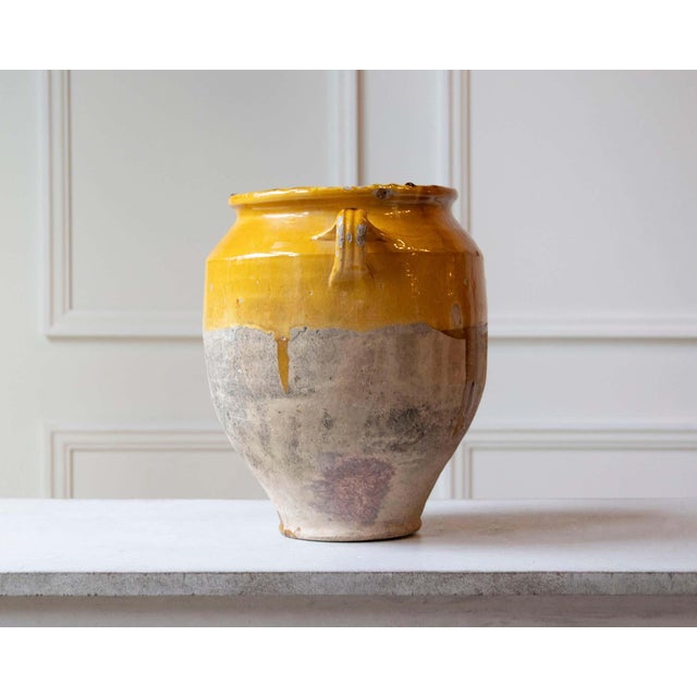 19th Century French Terracotta Jug with Ochre Glaze For Sale - Image 4 of 11