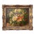 Semi Antique Oil on Linen Board Floral Painting in Ornate Gold Frame For Sale