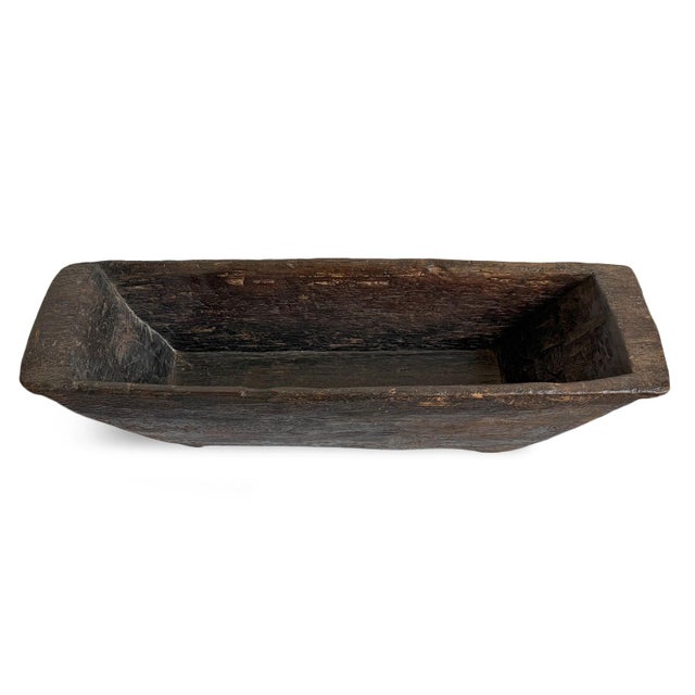 Vintage old wooden trough from India. Rich dark finish with beautiful signs of age to be cherished. Can be used/displayed...