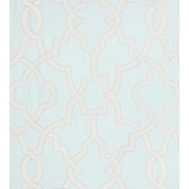 Traditional The House of Scalamandré Damascus Embroidery Fabric, Blue Mist For Sale - Image 3 of 3