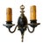 American 1920s Original Patina Black Painted and Silver Plated Double Wall Sconces For Sale - Image 3 of 5
