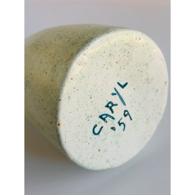 1959 Studio Ceramic Speckled Eggshell Vase For Sale In Madison - Image 6 of 7