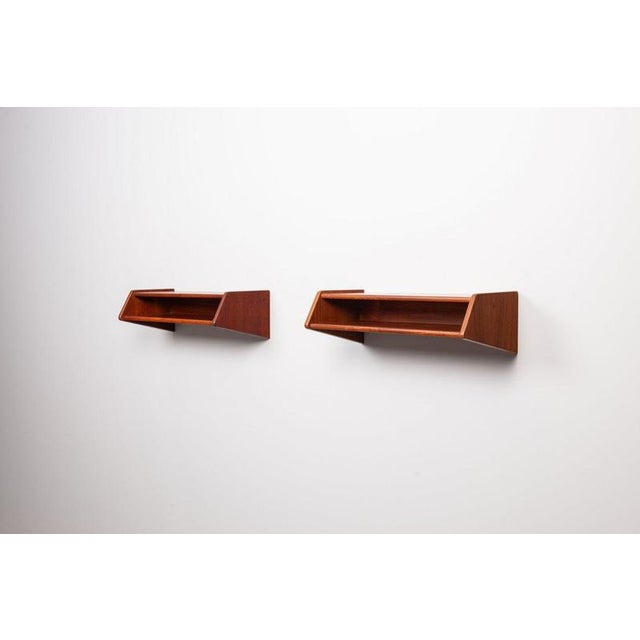 1960s No. 24 Floating Nightstands in Teak by Aksel Kjersgaard, Odder, Denmark 1960, Set of 2 For Sale - Image 5 of 15