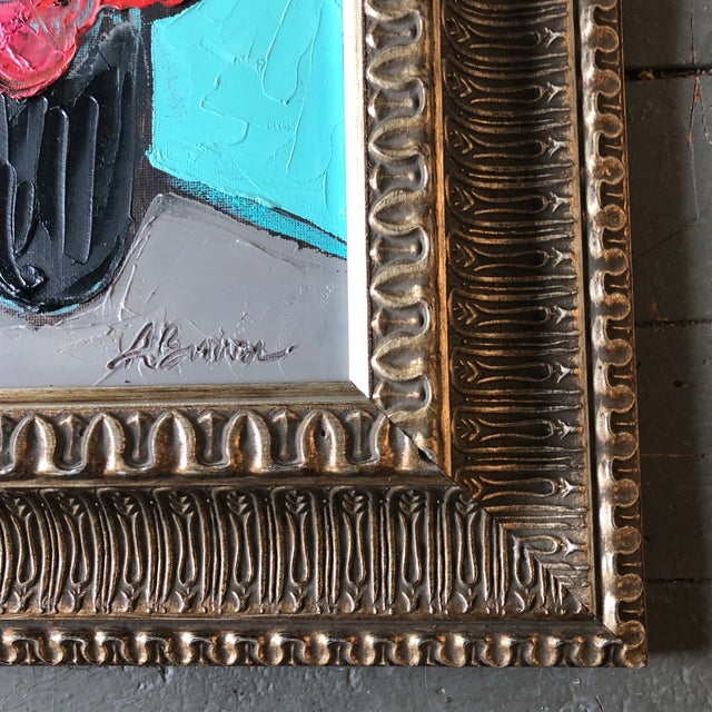 Contemporary Contemporary Original Alexandra Brown Modernist Pop Art Still Life Oil Painting Ornate Frame For Sale - Image 3 of 5