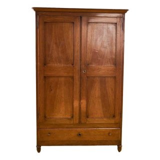 19th Century Double Door Wardrobe in Wood in Walnut Wood For Sale