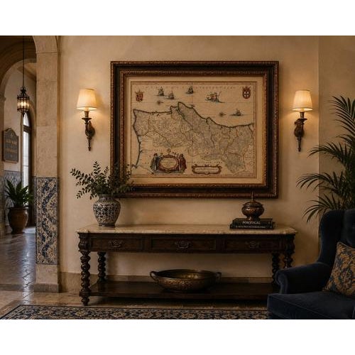 Antique Iberia Map, 1642 For Sale - Image 6 of 9