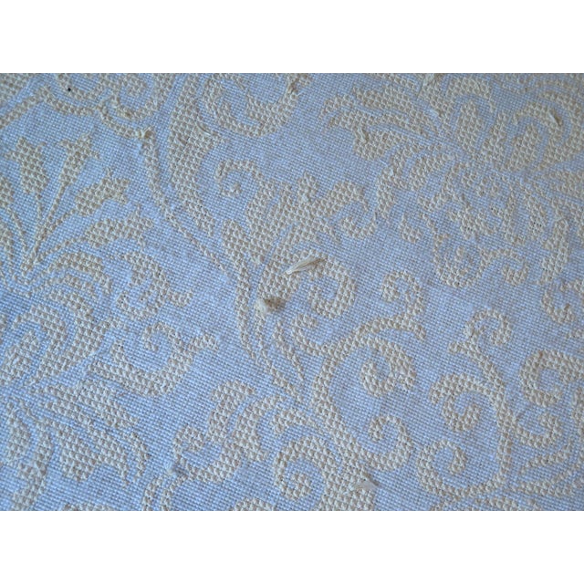 Textile Palatial Approx 14 X 25 Yellow Damask Print Vintage Rug For Sale - Image 7 of 10