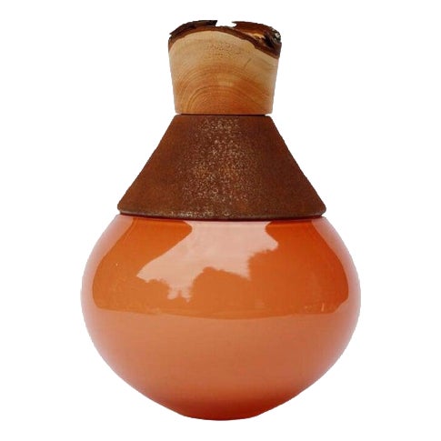 Small Candy Apricot India Vase by Pia Wüstenberg For Sale