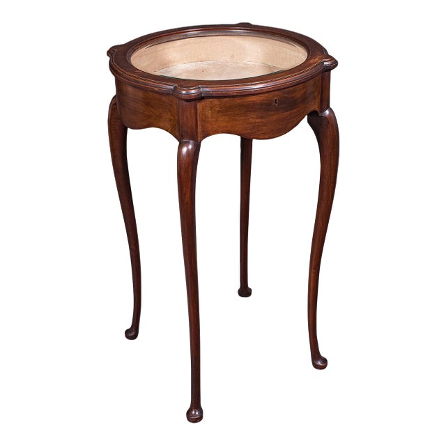 Small Antique Bijouterie Table, English, Glass Display Case, Edwardian, c.1905 For Sale