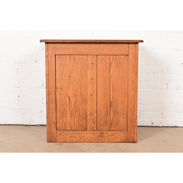 Antique Arts & Crafts Carved Oak Five-Drawer Flat File or Chest of Drawers, Circa 1900 For Sale - Image 13 of 14