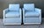 Sky Blue Vintage Bassett Swivel Club Chairs - A Pair For Sale - Image 8 of 12