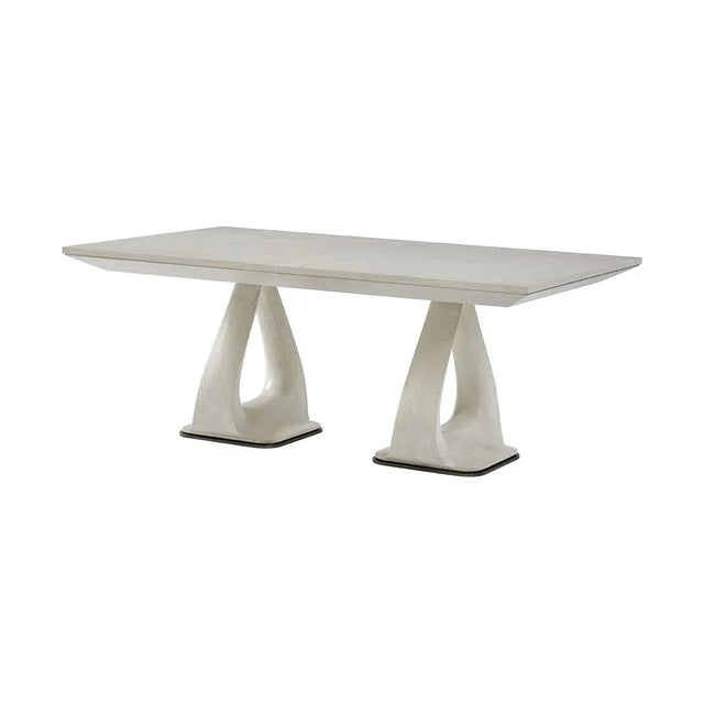 Contemporary Organic Modern White Extending Dining Table For Sale - Image 3 of 4