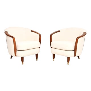 Vintage Swedish Mahogany Chairs, 1950, Set of 2 For Sale