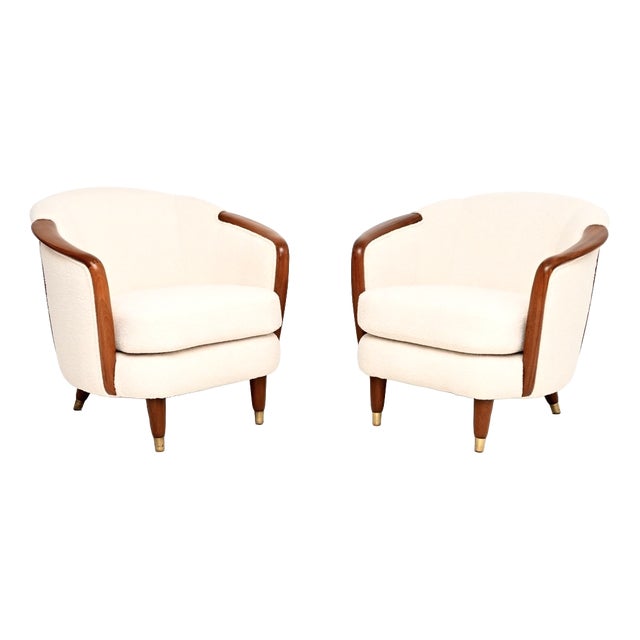 Vintage Swedish Mahogany Chairs, 1950, Set of 2 For Sale