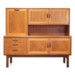 1960s Mid Century Modern Vintage Teak Tall Credenza Bufffet by G Plan For Sale