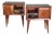 Mahogany and Black Glass Bedside Tables, 1950s, Set of 2 For Sale