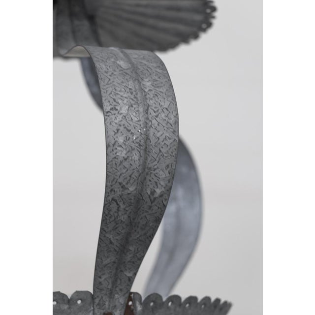 Vintage Glass and Tin Hanging Lantern For Sale - Image 6 of 8