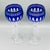 Hollywood Regency Vintage Crystal Clarendon Hock Wine Glasses from Waterford, Blue Cut in Clear, 1980s, Set of 2 For Sale - Image 3 of 16