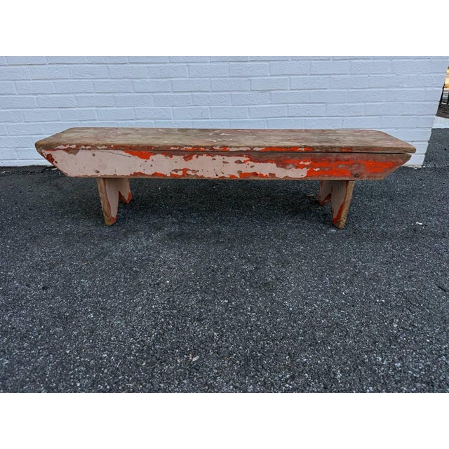 Antique Early American Rustic Style Painted Bench For Sale In Washington DC - Image 6 of 15