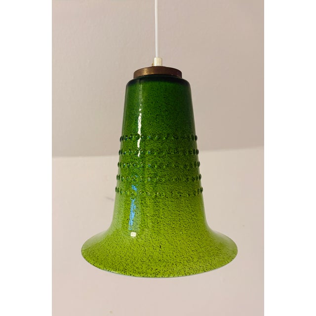 Chartreuse Green Glass Pendant Light, 1960s For Sale - Image 8 of 8
