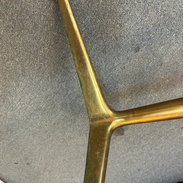 Osvaldo Borsani Solid Brass + Walnut Tri-Leg Table C1960s For Sale - Image 10 of 12