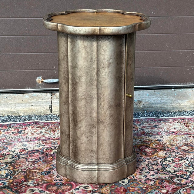Medallion Limited Hollywood Regency Serpentine Pedestal With Cabinet For Sale - Image 4 of 12