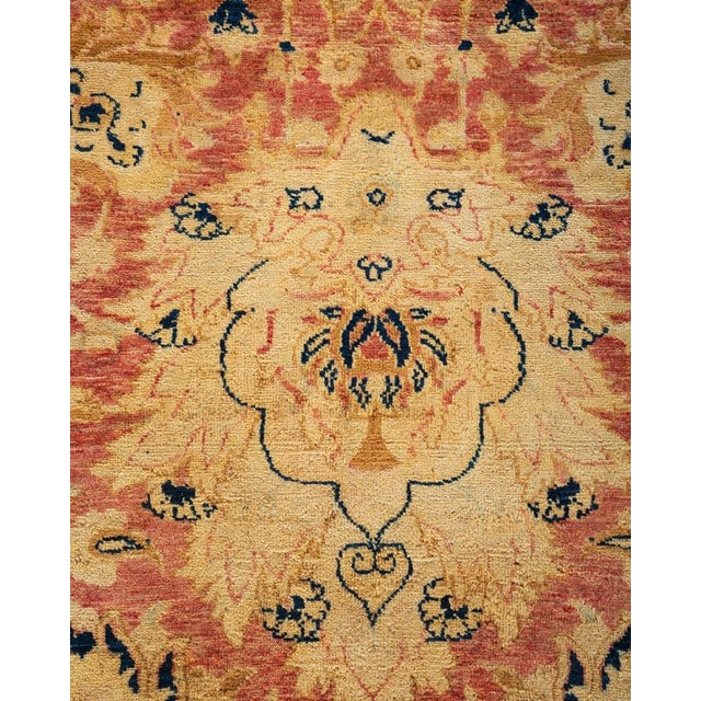 Traditional Mogul, One-of-a-Kind Hand-Knotted Area Rug in Orange, 8' 2" x 10' 1" For Sale - Image 3 of 8
