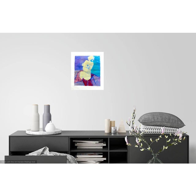 "French Woman" Contemporary Figurative Female Nude Gouache Painting by Martha Holden For Sale - Image 4 of 5